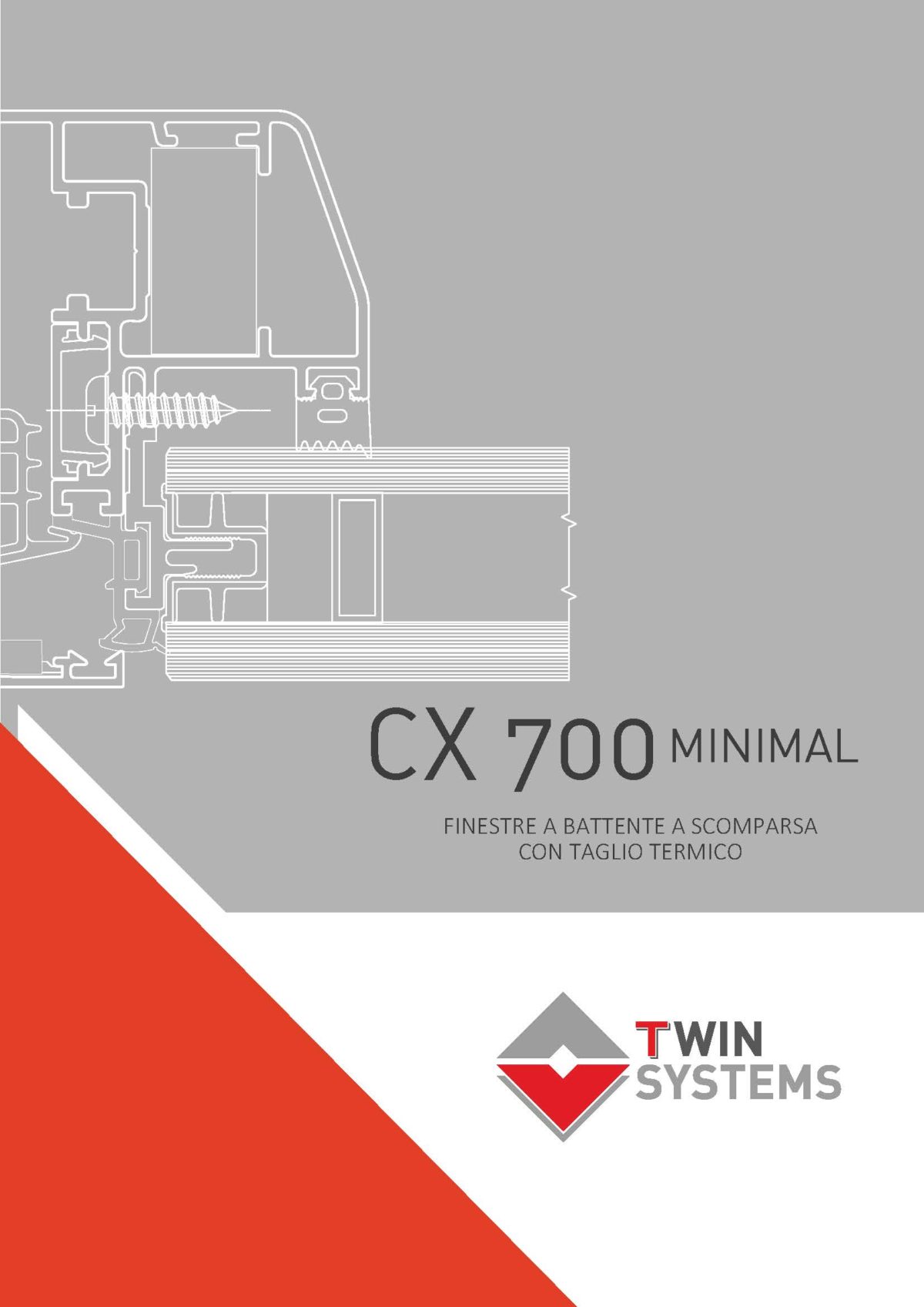 twin systems catalogo serramenti cx-700 per finestre a battente a scomparsa a taglio termico